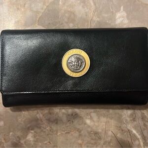 EUC Gianni Versace Ltd Edition Black Trifold Long Wallet W/COA